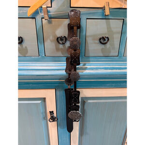 Women's Unbranded Black Silver Concho Belt One Size